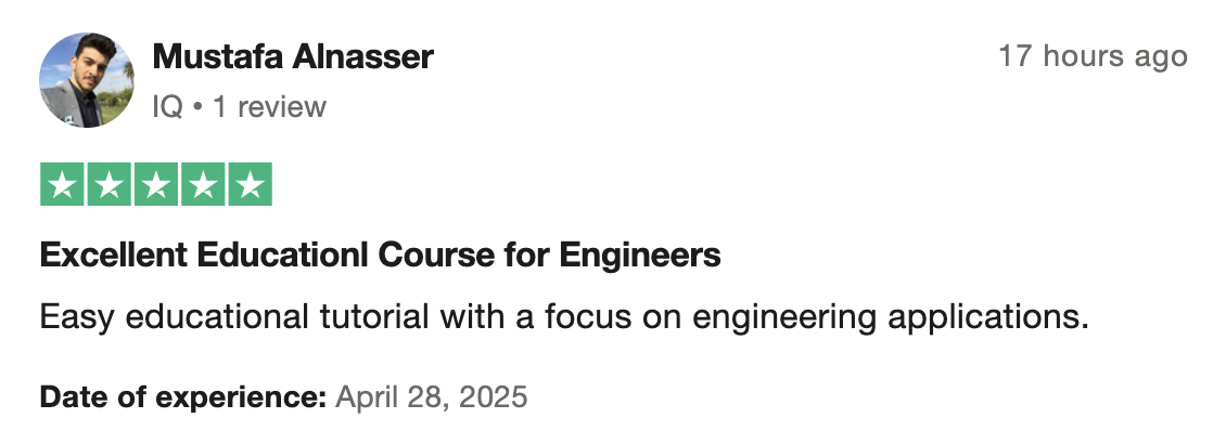 Trustpilot review for Python Bootcamp 1